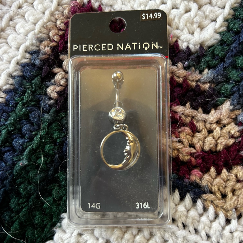Dangling Moon Belly Button Ring 8$